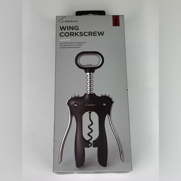 Rabbit Wine Bottle Cork Remover Black Wing Corkscrew Brand New in Box W4041N - Picture 1 of 3